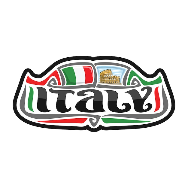 Italy Sticker Flag Logo Badge Travel Souvenir Illustration