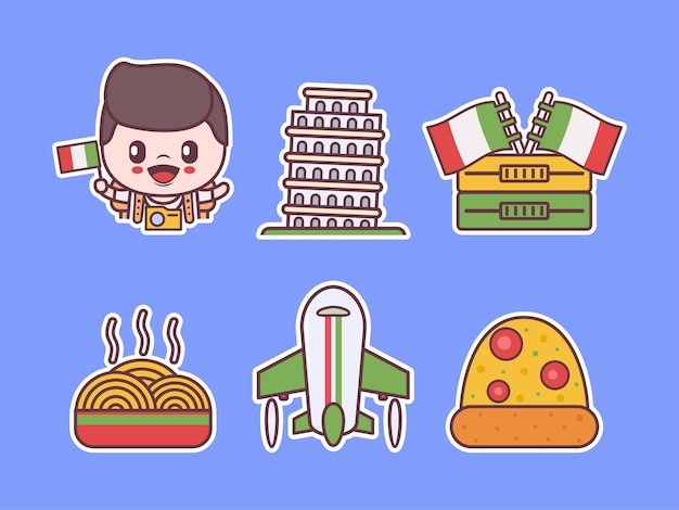 Italy vector elements illustration icon stickers