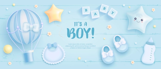 Its a boy baby shower invitation