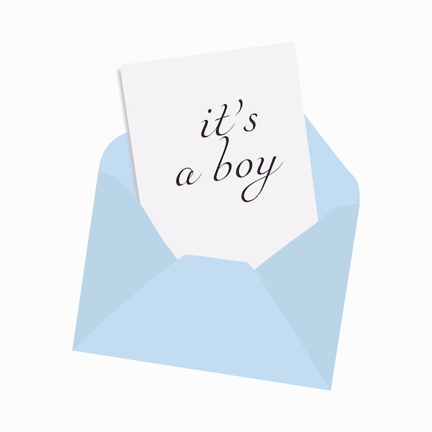 its a boy gender reveal party envelope