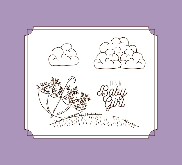 its a girl hand draw invitation card