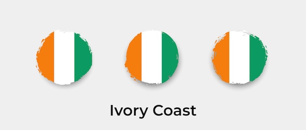 Ivory Coast flag grunge bubbles icon vector illustration