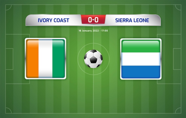 Ivory Coast vs Sierra Leone scoreboard broadcast soccer football africa tournament 2021 Group E