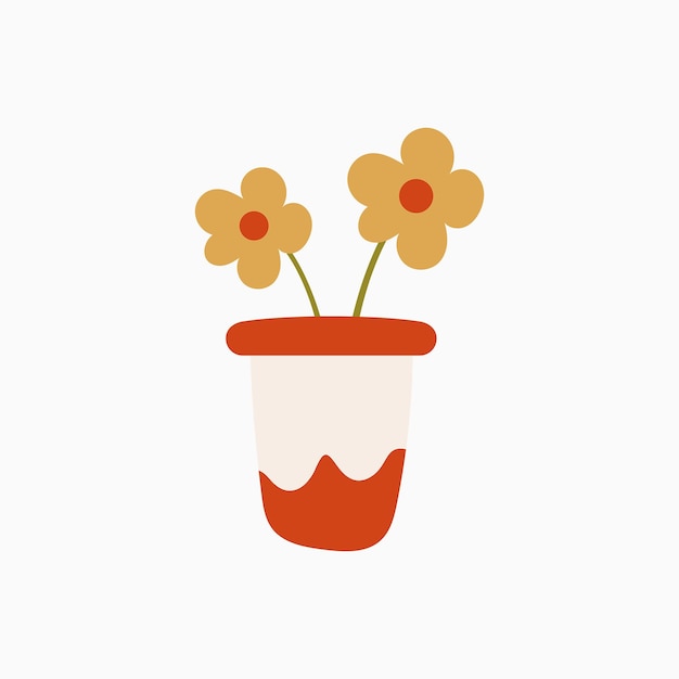 Vector ivory flowerpot illustration