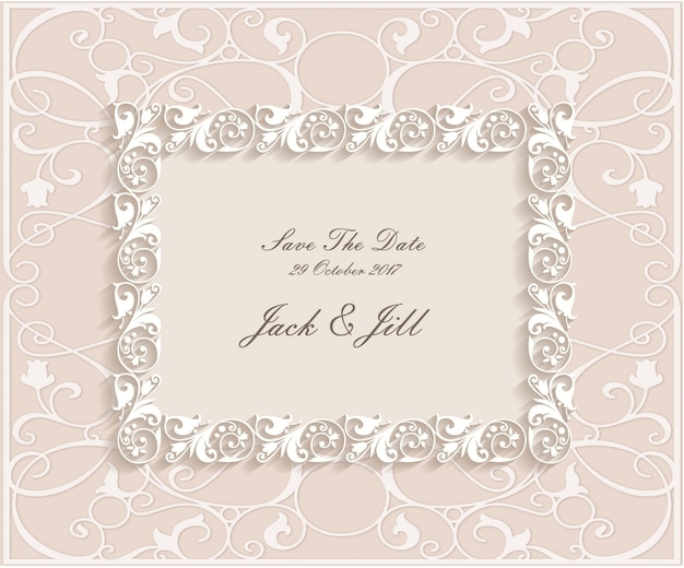 Ivory Save The Date Frame Template