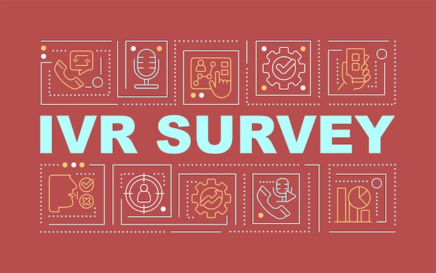 IVR survey word concepts red banner