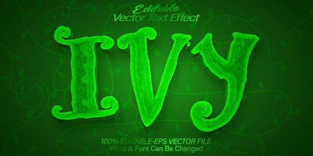 Ivy Vector Text Effect Editable Alphabet Green Plant Flora