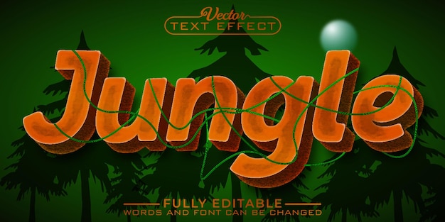 Ivy Wooden Jungle Vector Editable Text Effect Template