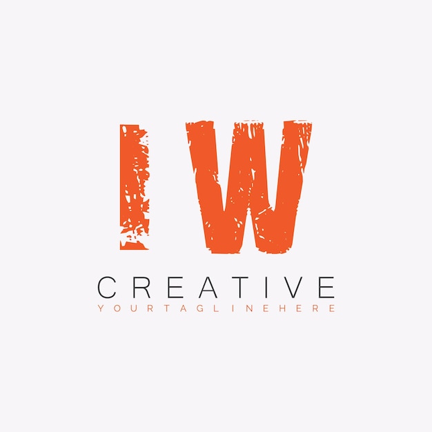 IW initial monogram logo with letter creative design