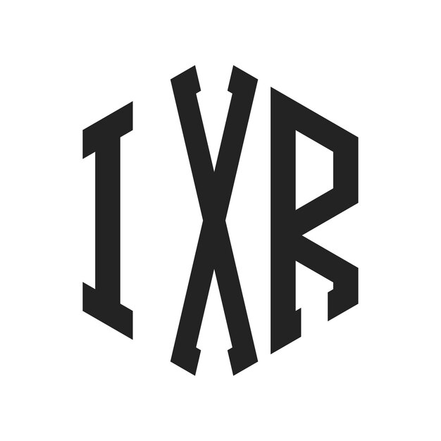 Vector ixr logo design initial letter ixr monogram logo using hexagon shape