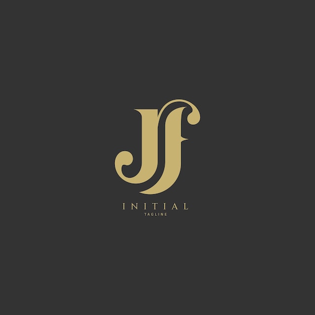 J F JF handwriting logo of initial signature