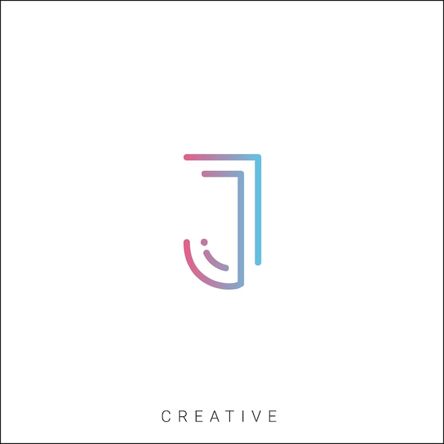 Vector j latter logo template vector colorful monogram symbol font logo modern design initial based logo