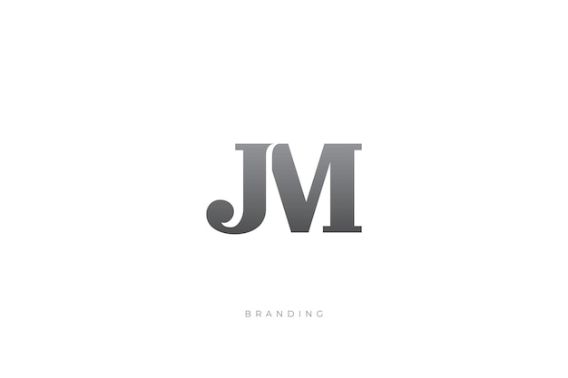 J Letter JM Monogram Vector Logo Letter Combination Lettermark