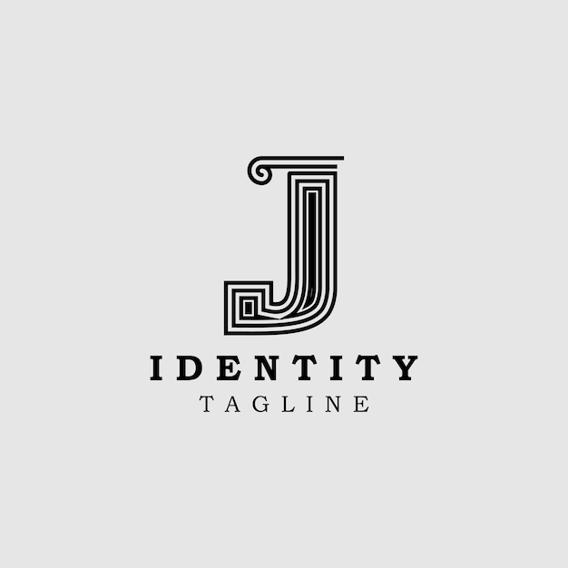 J logo law for branding company. justice template vector illustration for your brand.