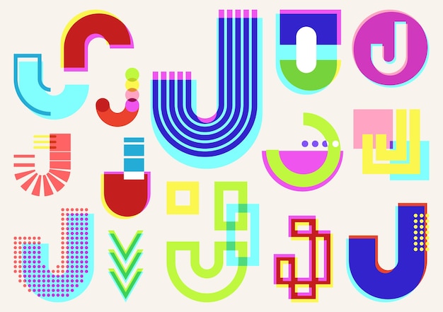 J RISOGRAPH STOCK COLORFUL AND COOL IN VECTOR DESIGN