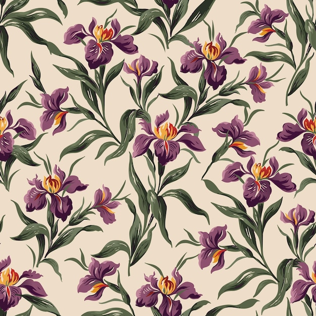 JACARANDA FLORAL SEAMLESS PATTERN IN EDITABLE VECTOR FILE