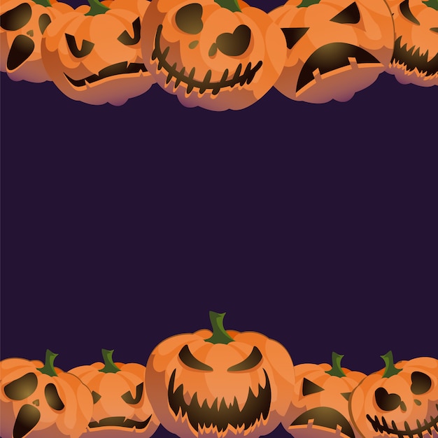 Jack-0-Lantern Halloween Background Frame Decoration