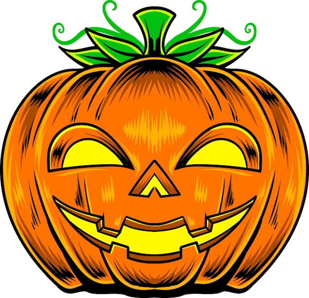 Jack o lantern illustration with premium quality stock vector