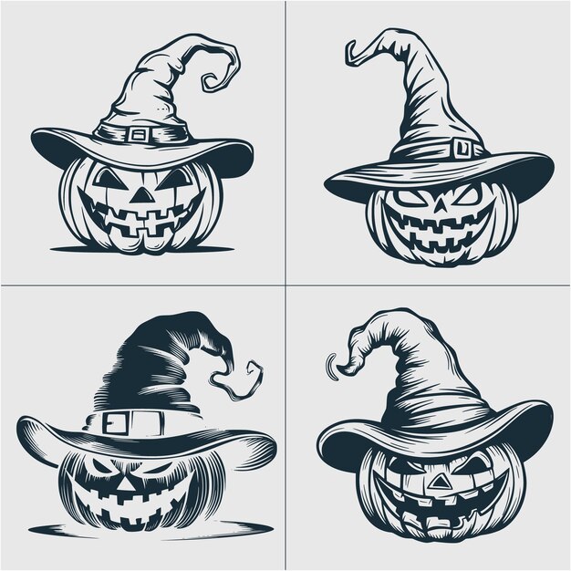 Vector jack o lantern svg pumpkin witch hat svg pumpkin svg halloween svg pumpkin cut file halloween c