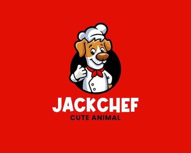 Jack Russell Terrier Cartoon Chef Logo Template