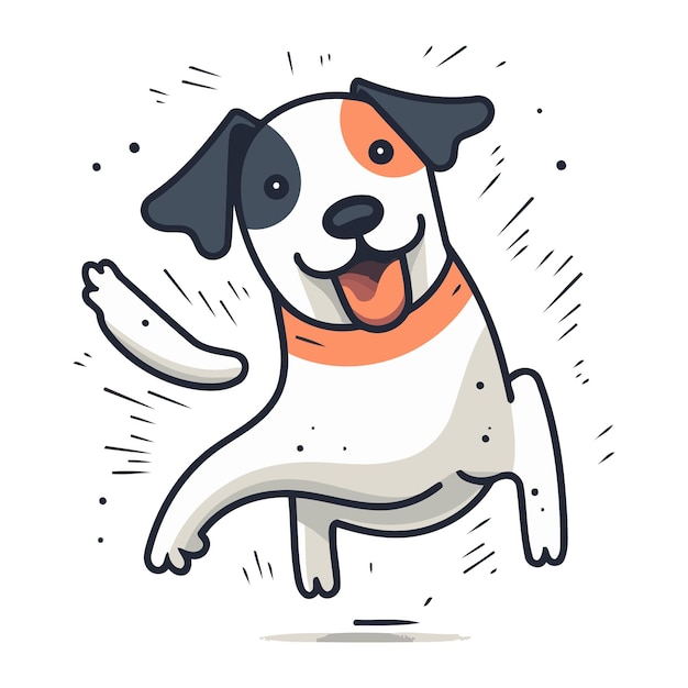 Vector jack russell terrier vector illustration of a funny cartoon dog