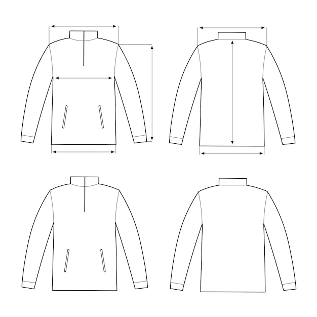 Vector jacket anorak size guide clothing sizes clothing construction clothing measurements vector