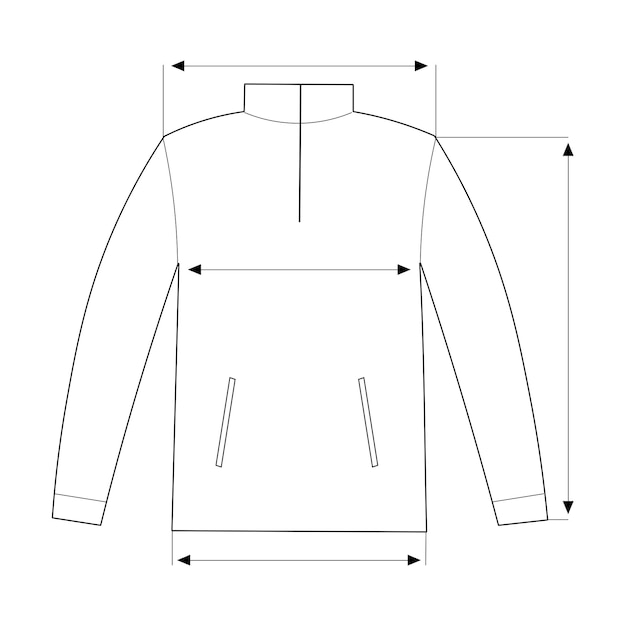 Vector jacket anorak size guide clothing sizes clothing construction clothing measurements vector