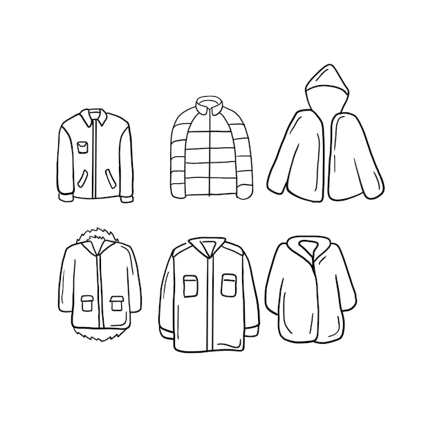 jacket handrawn doodle illustrations vector