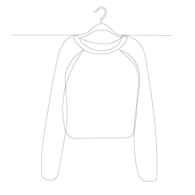 Jacket on a hanger one continuous line drawing isolated vector