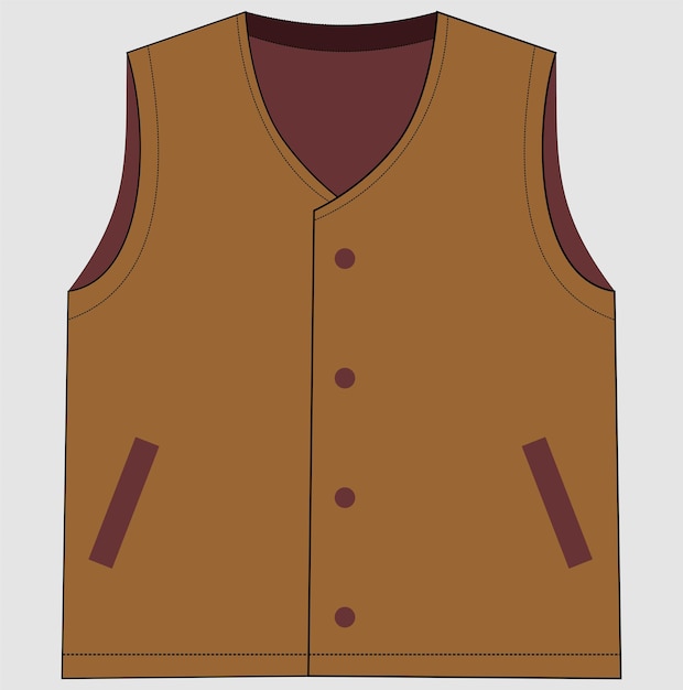 Vector jacket vest mockup fashion illustration