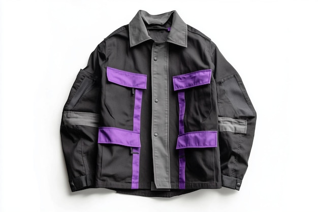 Vector a jacket with purple and black stripes and a purple stripe