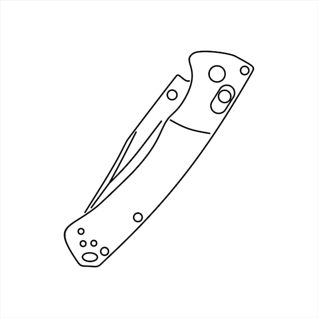 Jackknife. Tactical folding knife vector icon