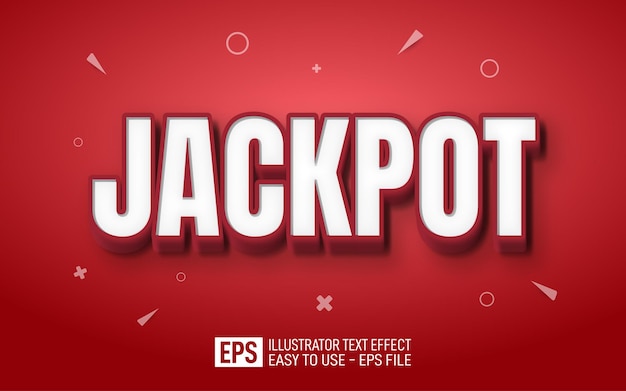 Jackpot 3d text editable style effect template