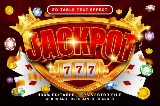 jackpot 3d text effect and editable text effect