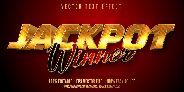 Jackpot prize style, editable text effect