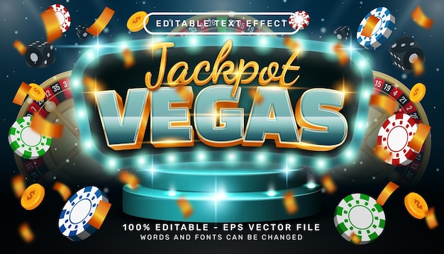 jackpot vegas  3d text effect and editable text effect