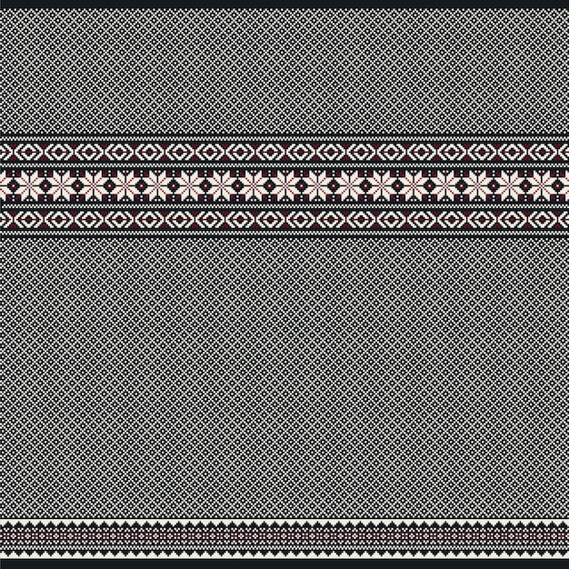 Jacquard sweater pattern for flat knit vector design