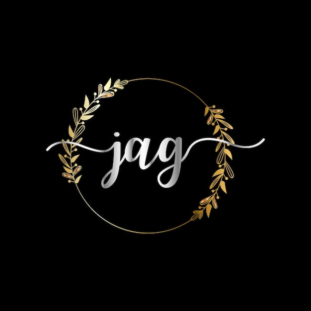 JAG initial logotype for celebration event, wedding, greeting card, invitation Vector Template