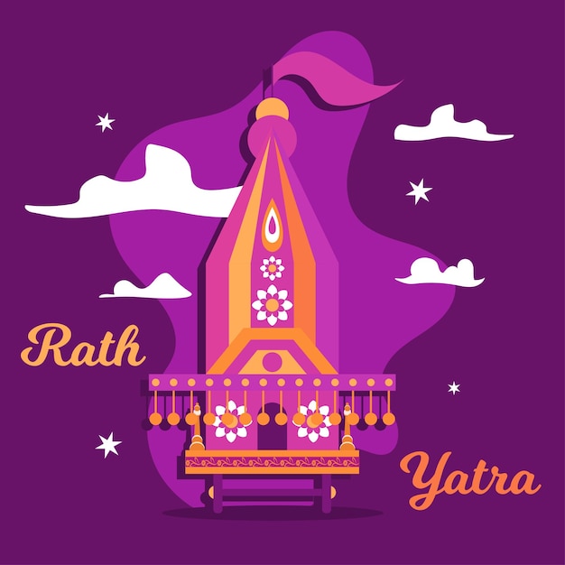 Jagannath rath yatra rathyatra hindu festival traditional banner design template Vector illustration wallpaper