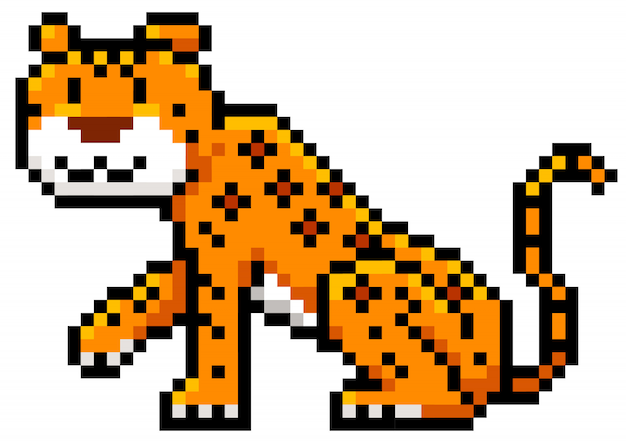 Jaguar cartoon Pixel design