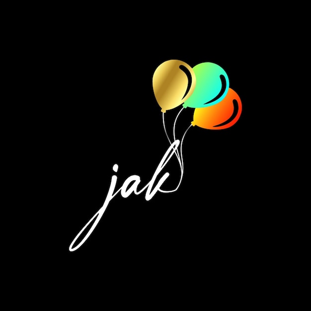 JAK Monogram logotype for celebration event, wedding, greeting card, invitation Vector Template