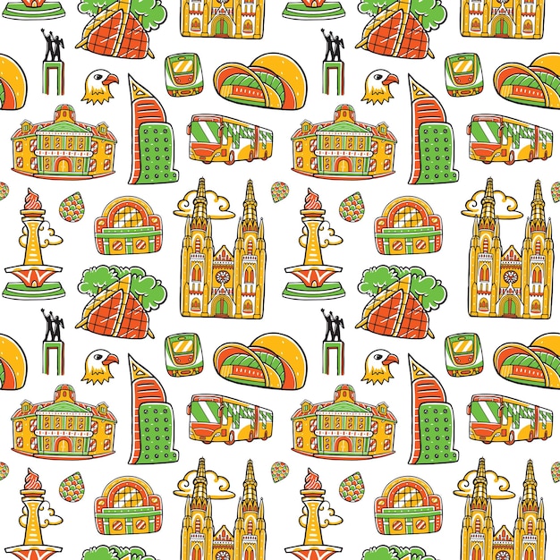 jakarta seamless pattern in flat design style