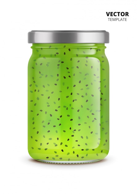 Jam jar glass mockup  isolated