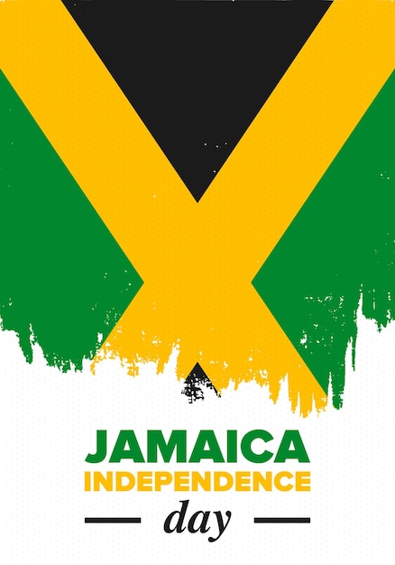 Jamaica Independence Day Independence of Jamaica Freedom holiday Jamaica flag Vector art poster