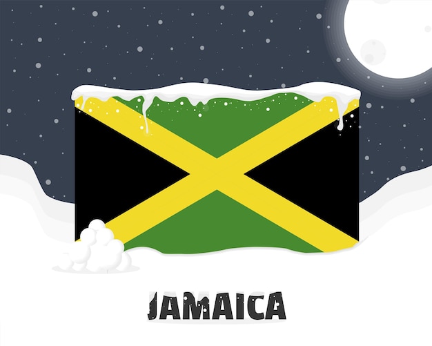 Jamaica snowy weather concept cold weather and snowfall weather forecast winter banner idea