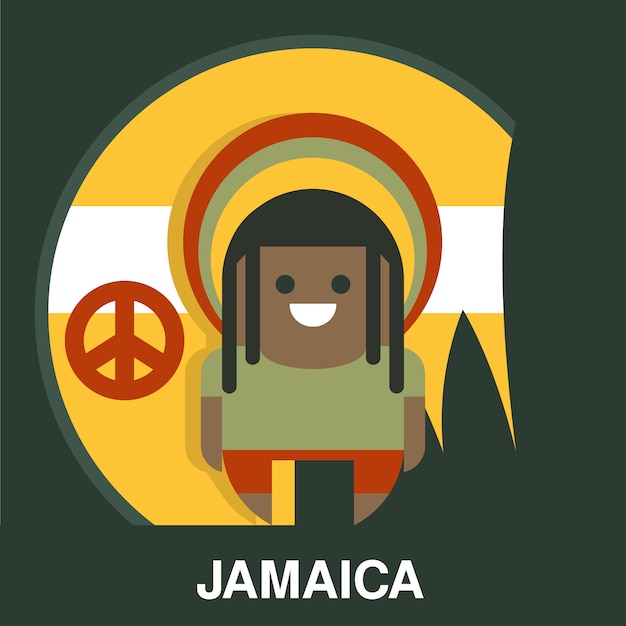 Jamaican Man in Bright Clothes Illustration