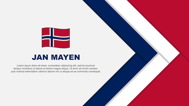 Jan Mayen Flag Abstract Background Design Template Jan Mayen Independence Day Banner Cartoon Vector Illustration Jan Mayen Cartoon