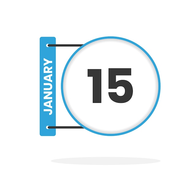 January 15 calendar icon Date Month calendar icon vector illustration