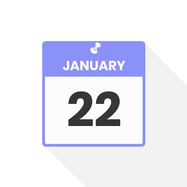 January 22 calendar icon Date Month calendar icon vector illustration