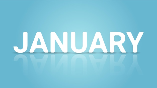 January text in 3d style